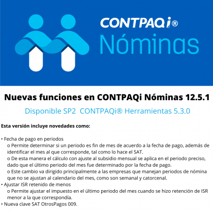 3 nuevas características a tener de CONTPAQi Nóminas 12.5.1